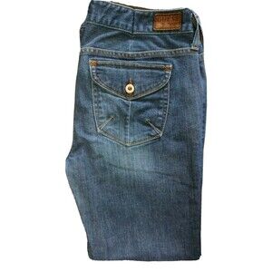 Guess Roxy Boot Cut Flap Pocket Jeans Size 30 Medium Wash Blue Womens